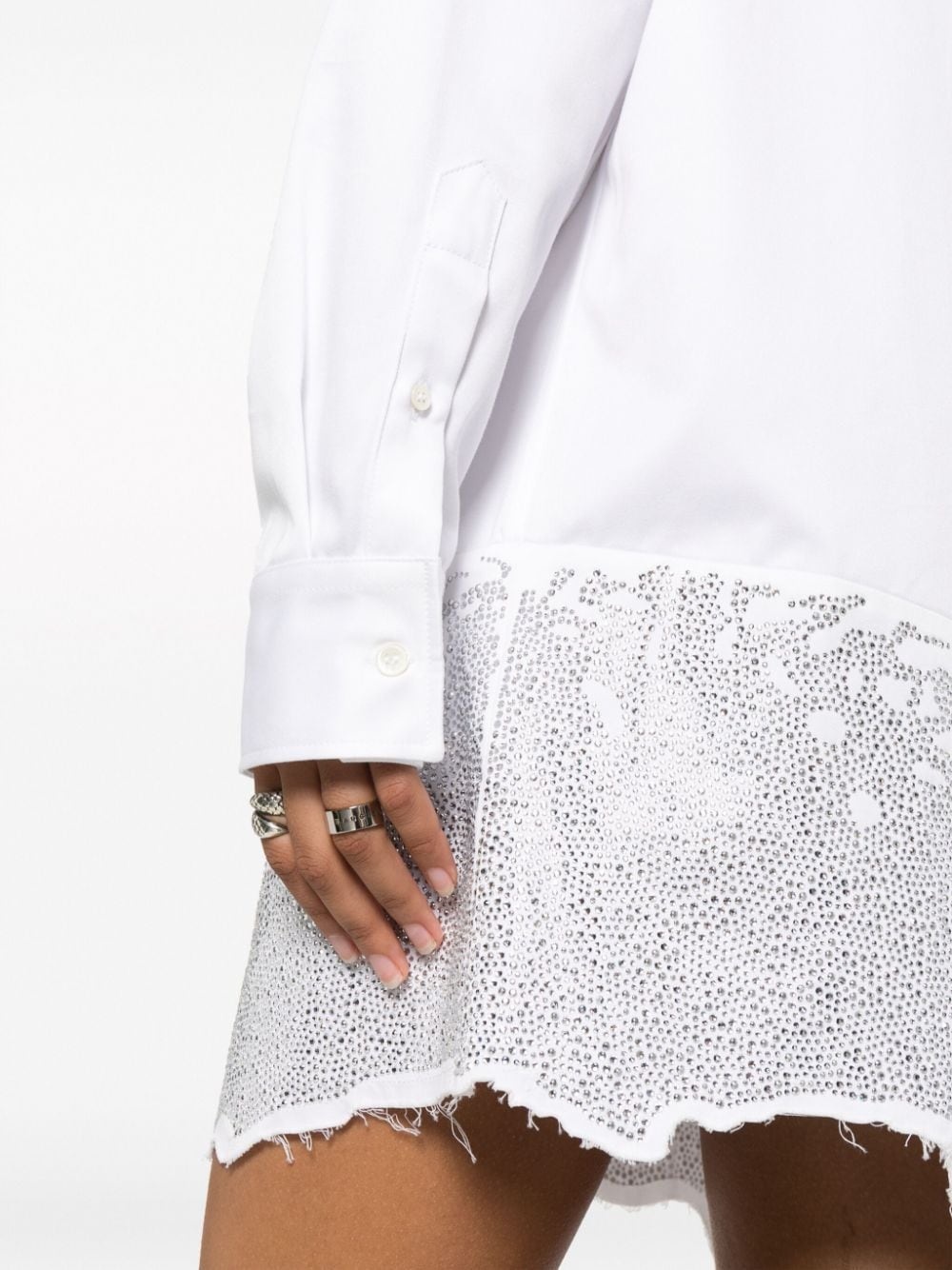 crystal-embellished cotton shirtdress - 5