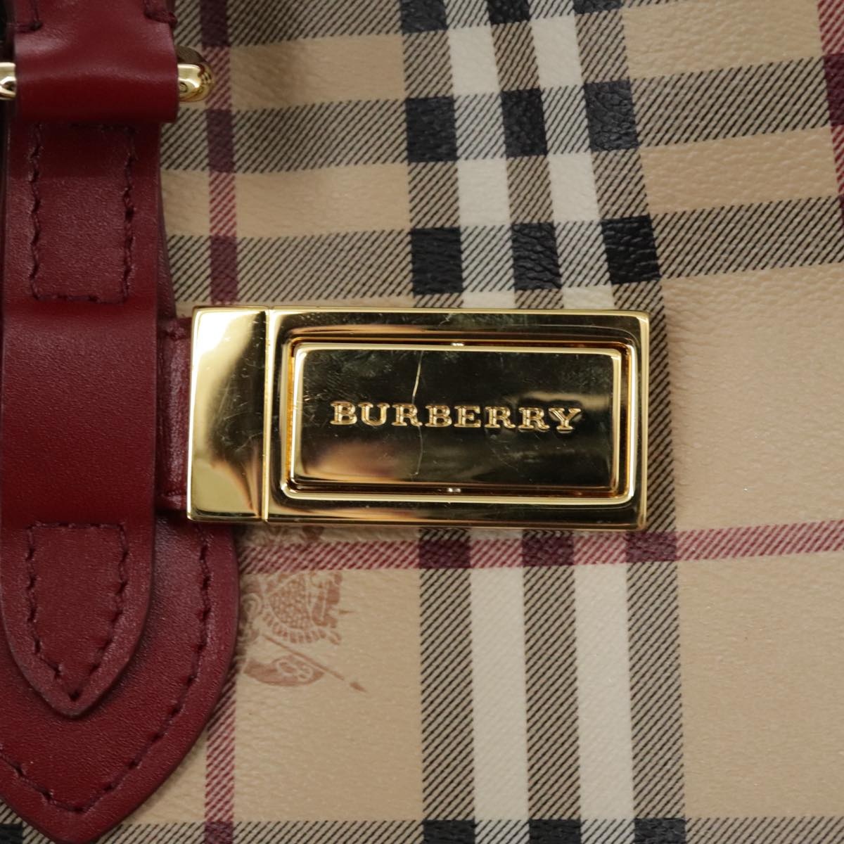 Burberry Nova Check Tote Bag Pvc Leather Beige - 10