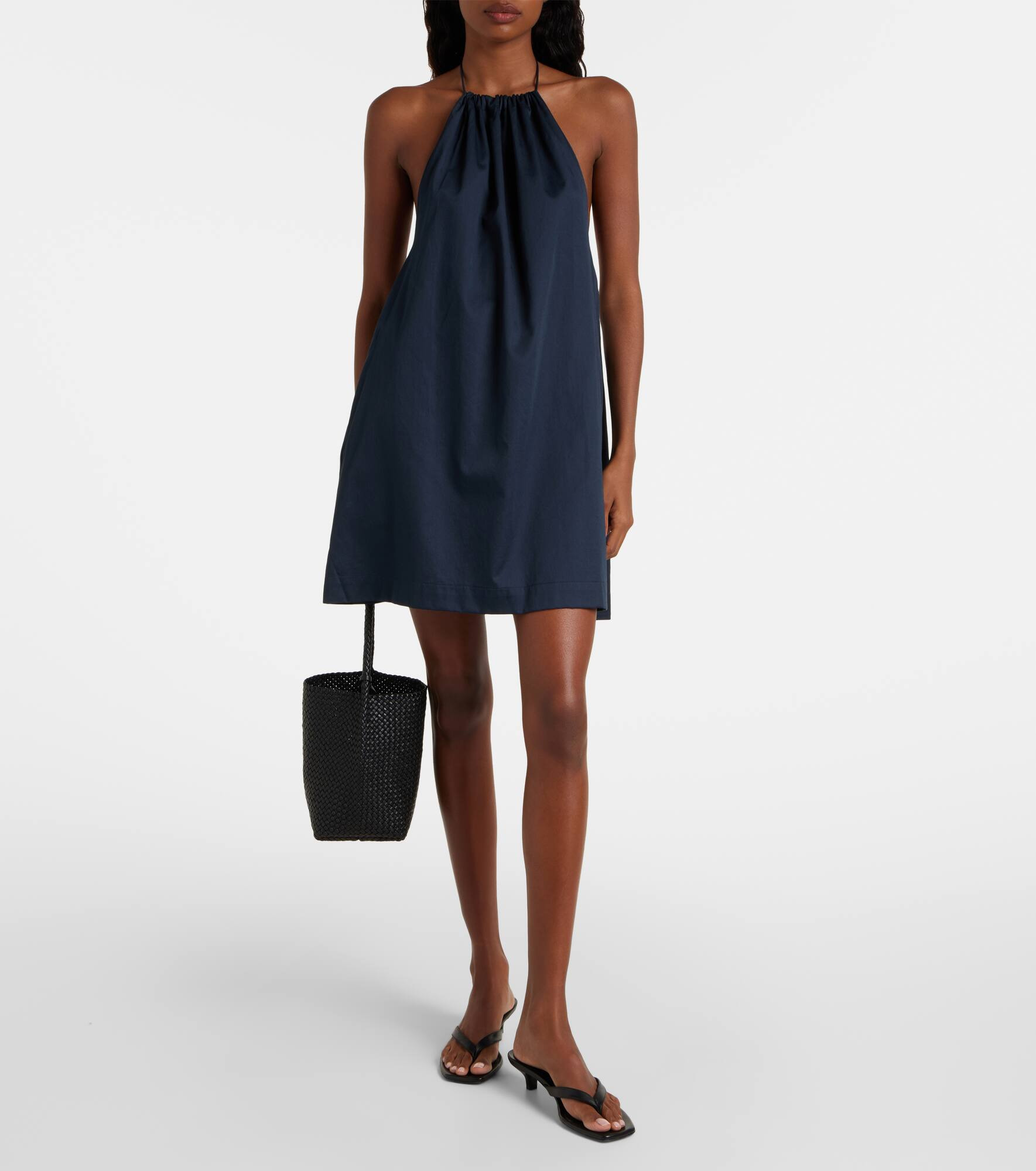 Yoko gathered cotton minidress - 2