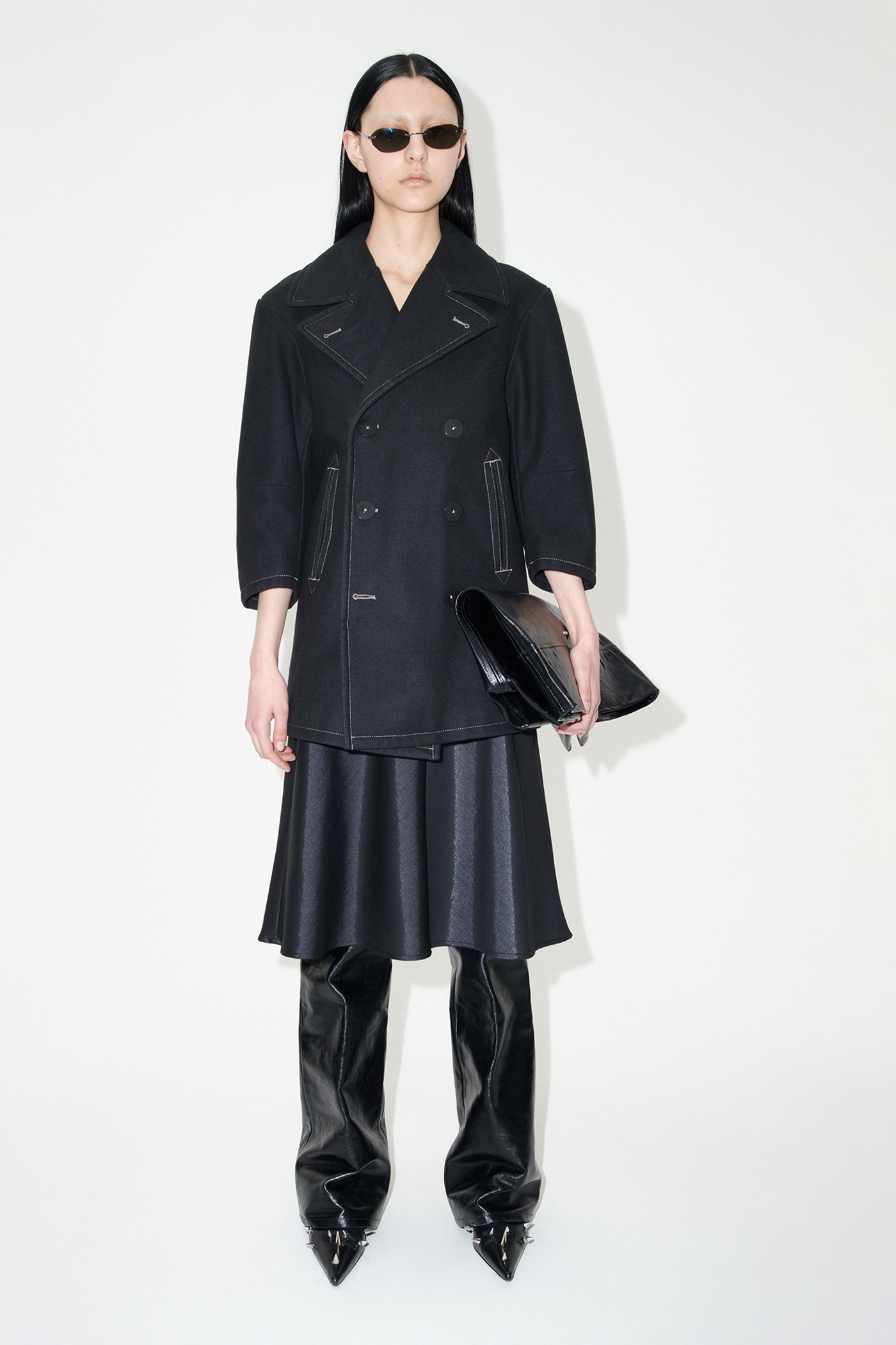 Shrunken Peacoat Obsidian Bath Wool - 1