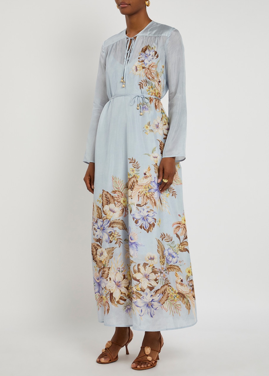 Zimmermann Coco Billow Floral-print Satin Maxi Dress - 2