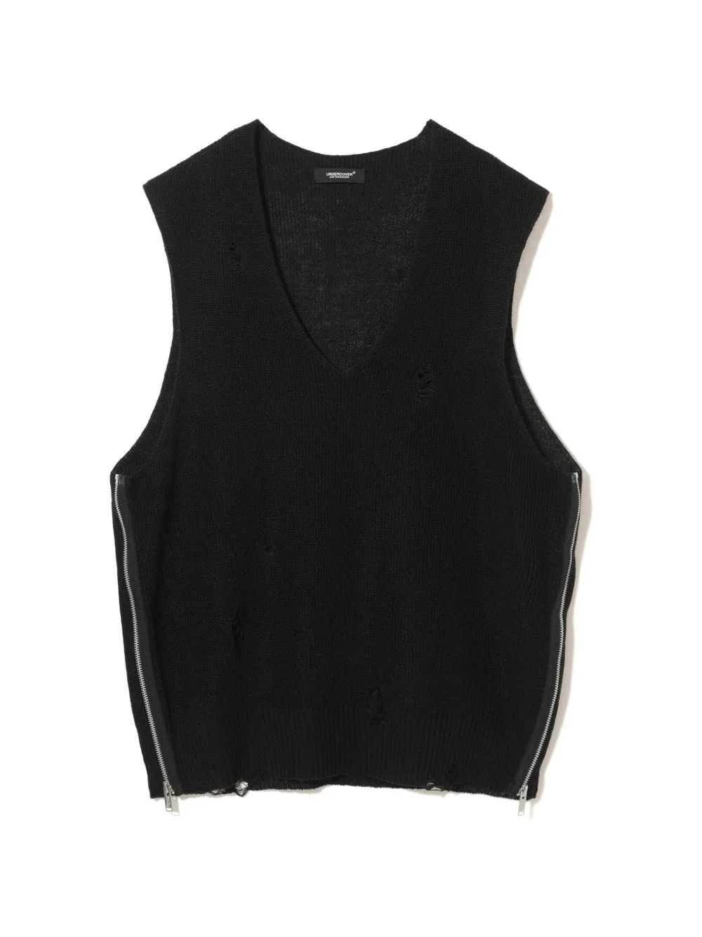 ripped zip-detail vest - 1