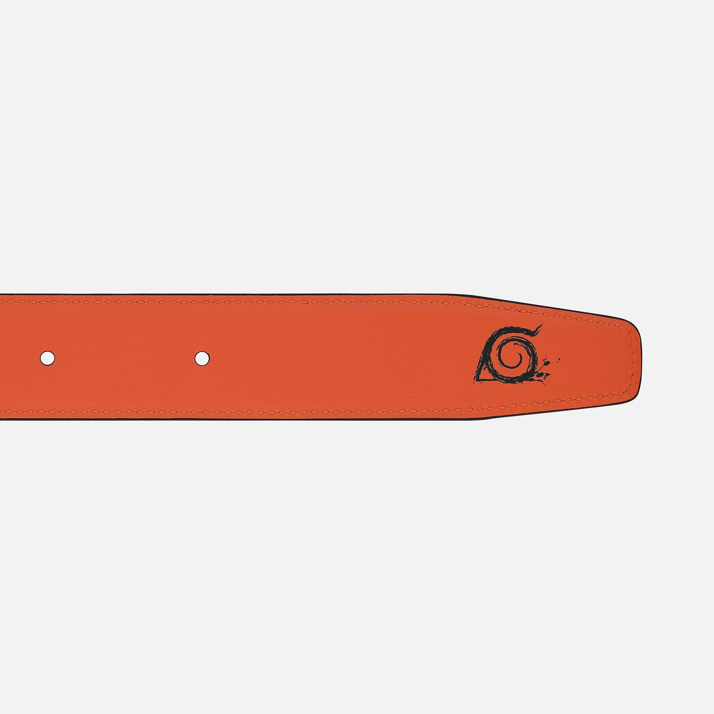M buckle black/orange 35 mm reversible leather belt - 6