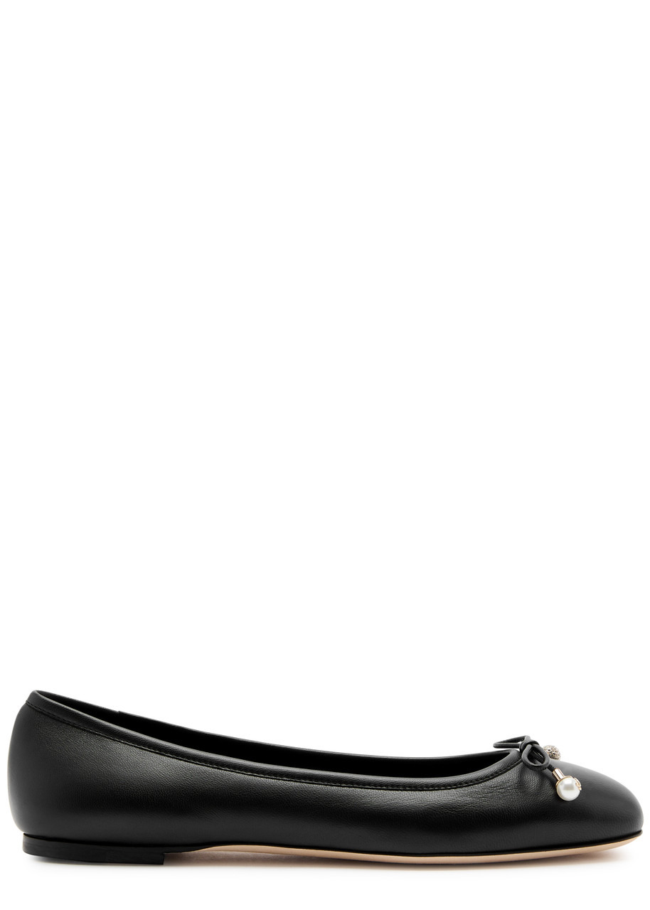 Jimmy Choo Elme Embellished Leather Ballet Flats - 1