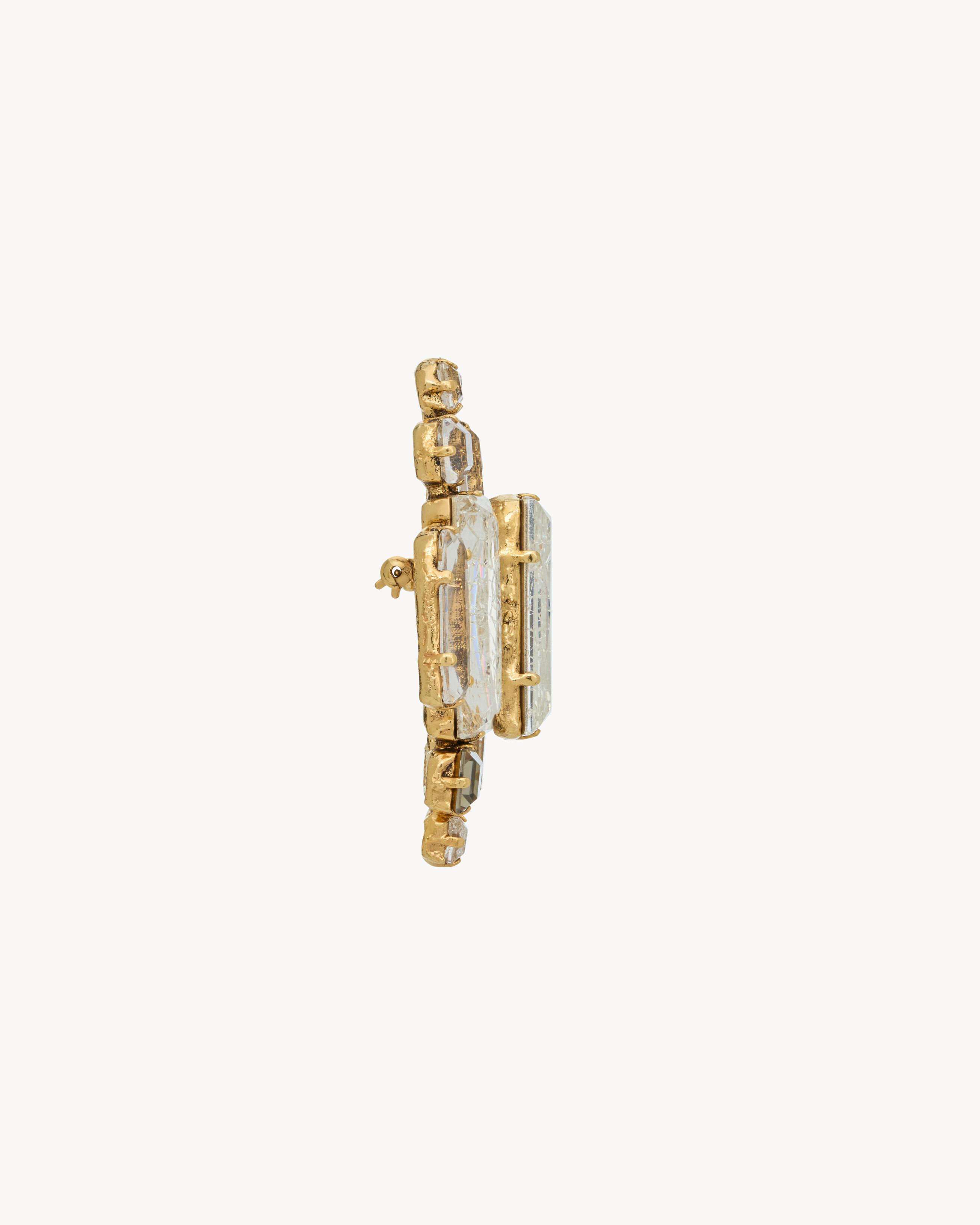 CRYSTAL MEDALLION BROOCH IN METAL - 3