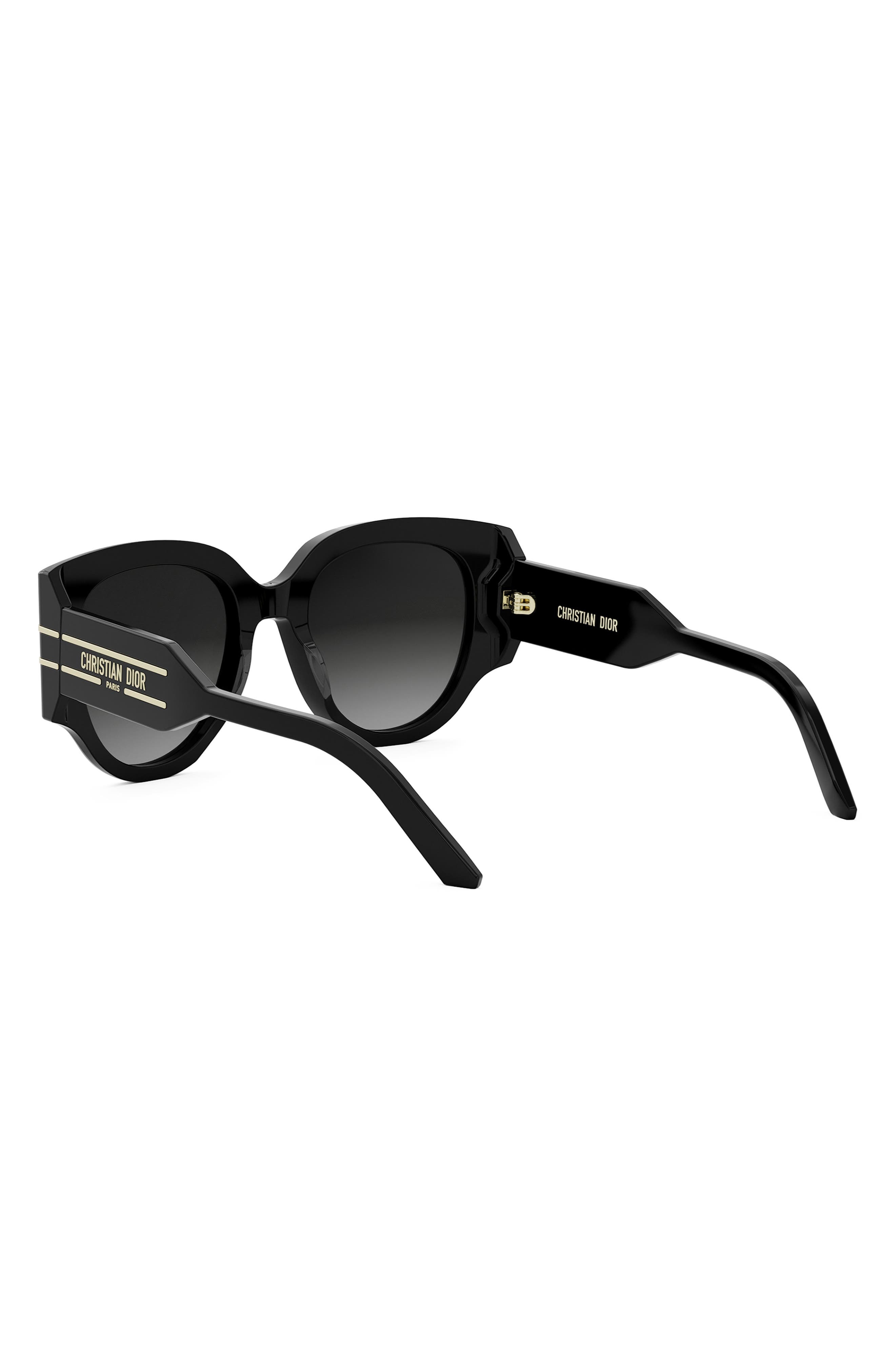 'DiorSignature R2I 53mm Butterfly Sunglasses in Shiny Black /Gradient Smoke at Nordstrom - 7