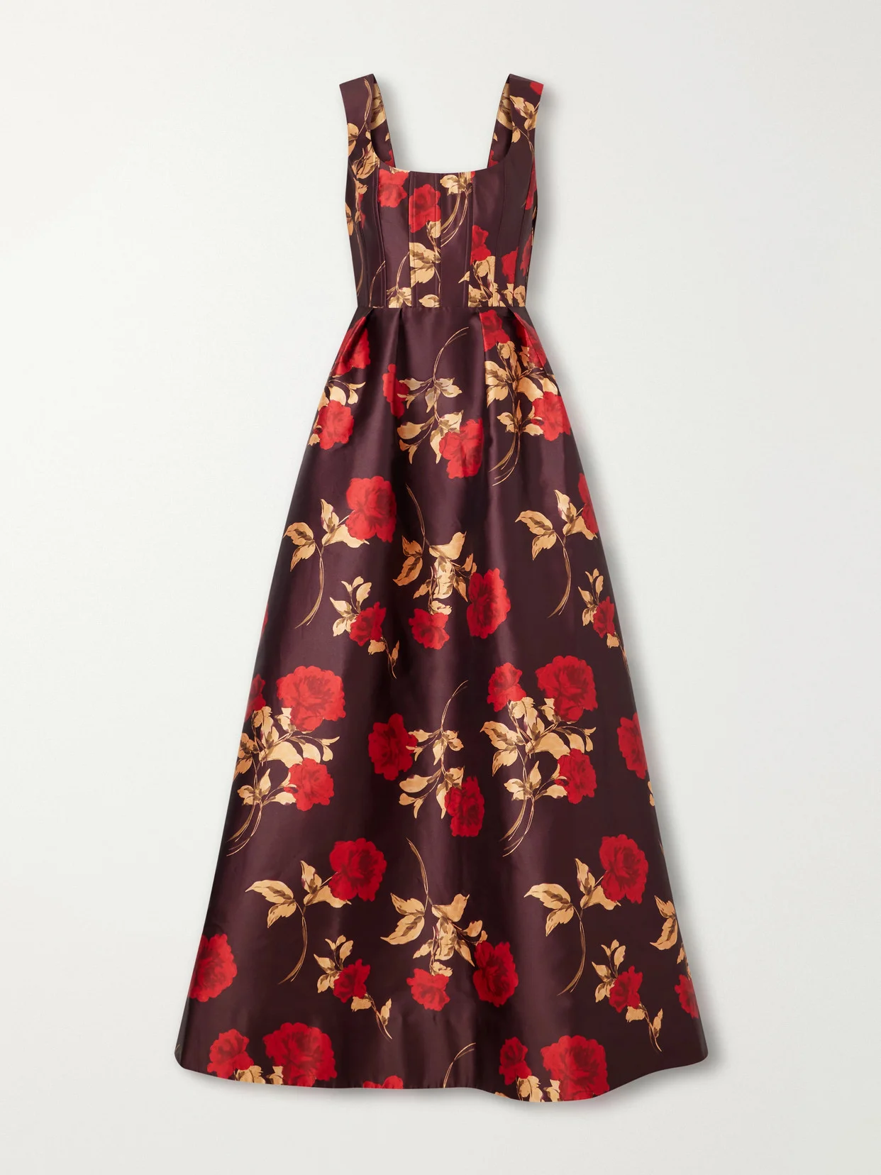 Melgora Floral-print Satin-twill Gown - 1