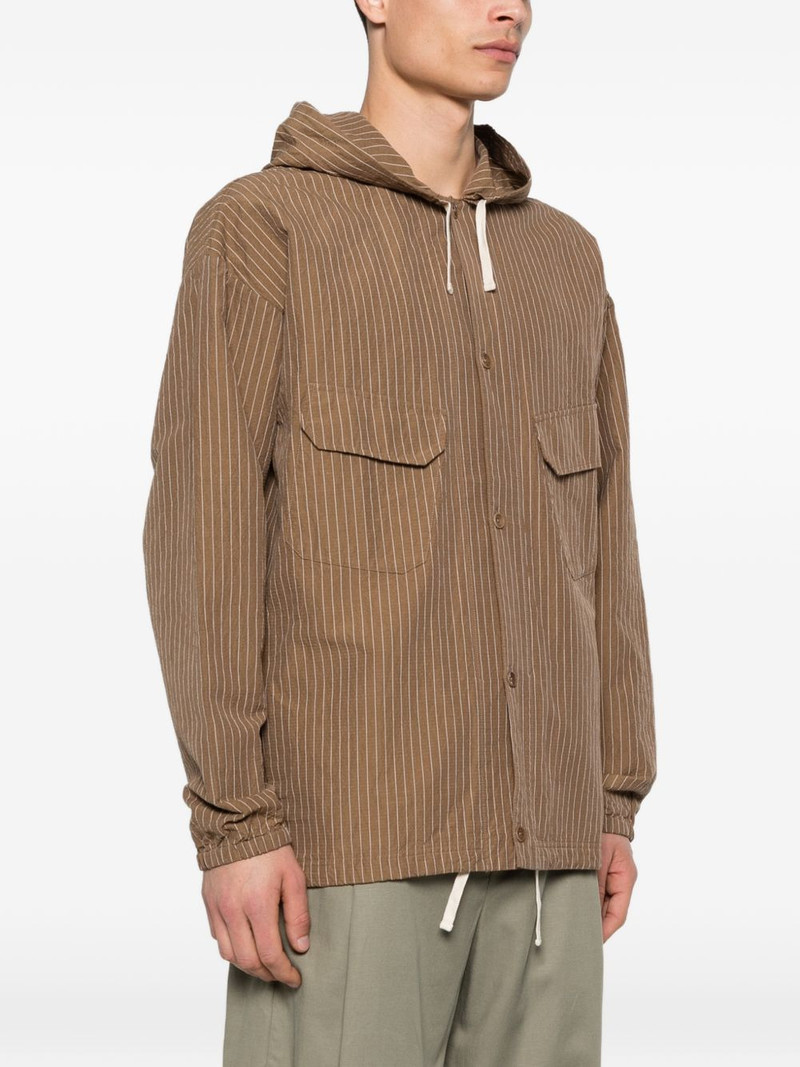 stripe-pattern hooded shirt jacket 3