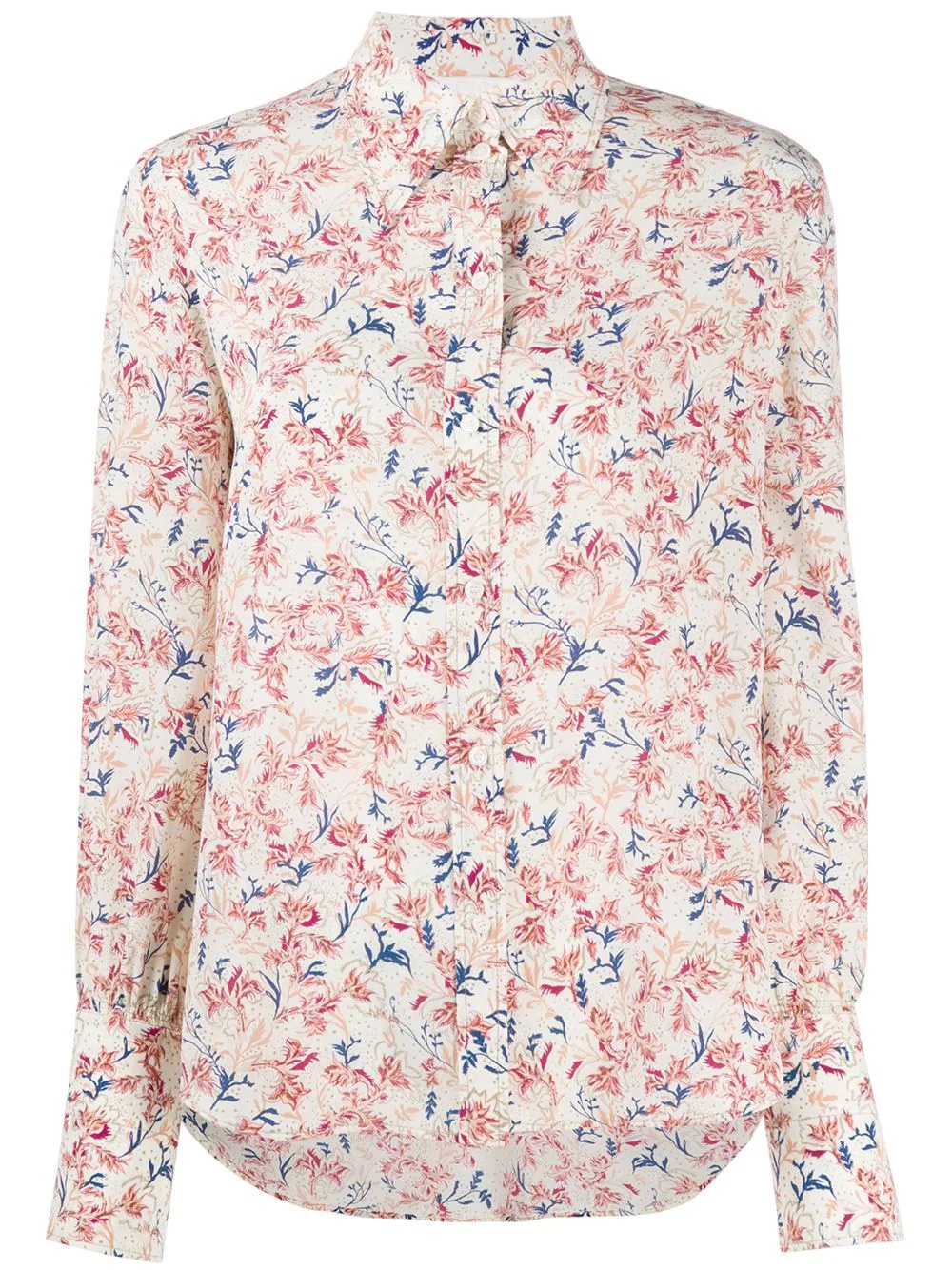 floral-print silk shirt - 1