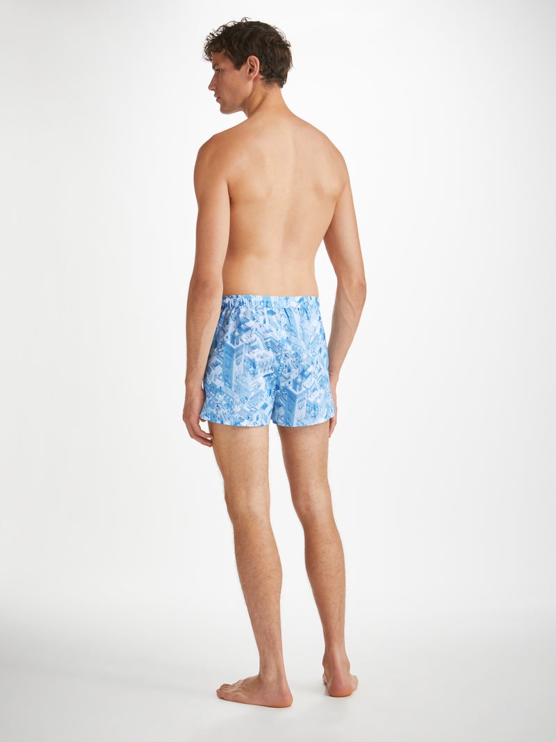 Men's Modern Fit Boxers Ledbury 70 Cotton Batiste Blue - 4