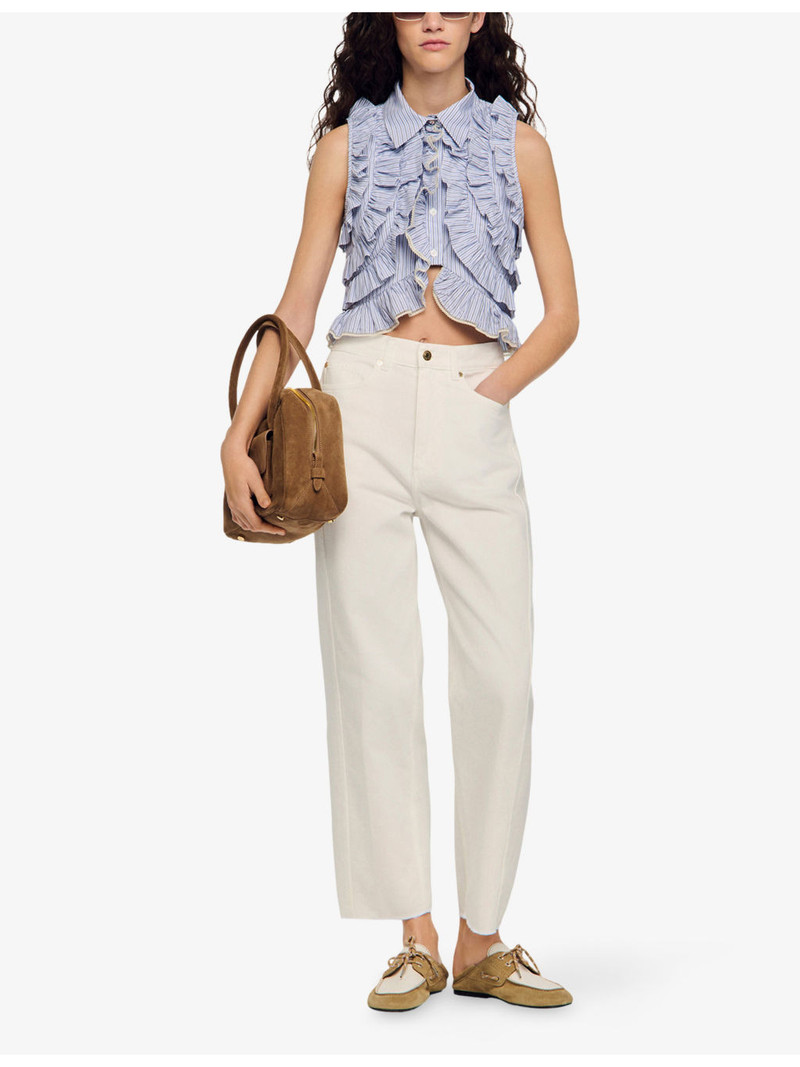 Sandro Barrel-Leg High-Rise Jeans outlook