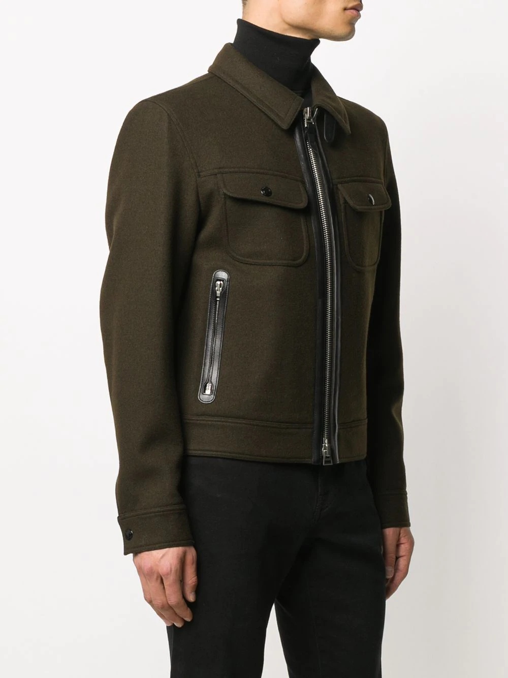 fitted zip-up jacket - 3