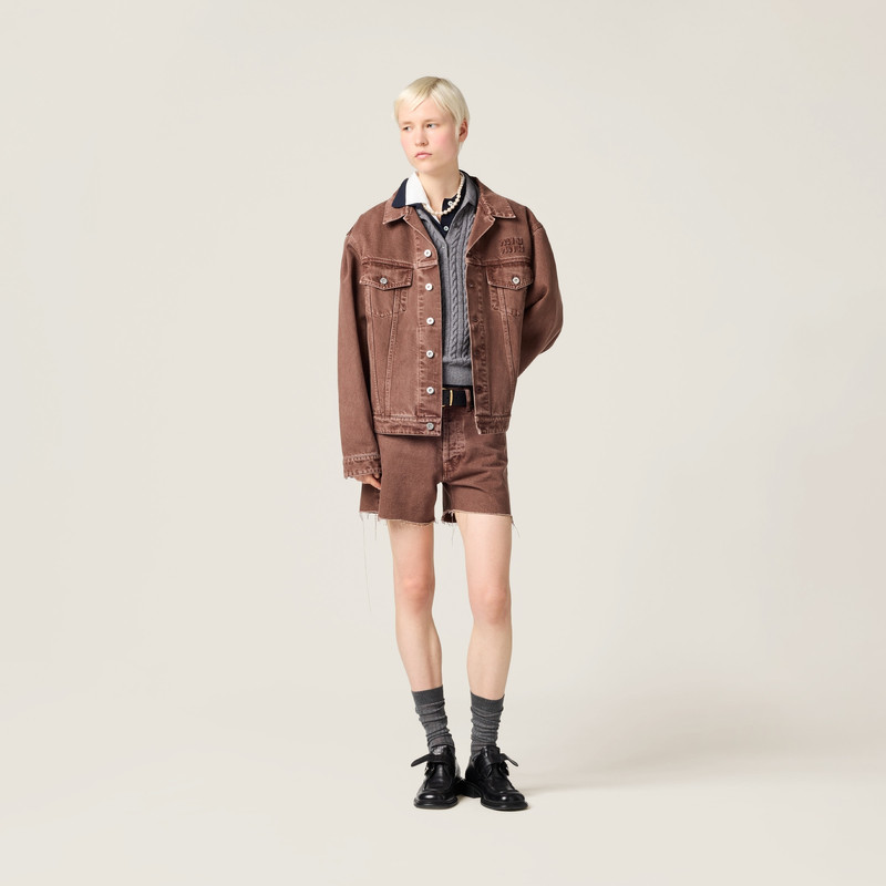 Miu Miu Garment-dyed denim blouson outlook