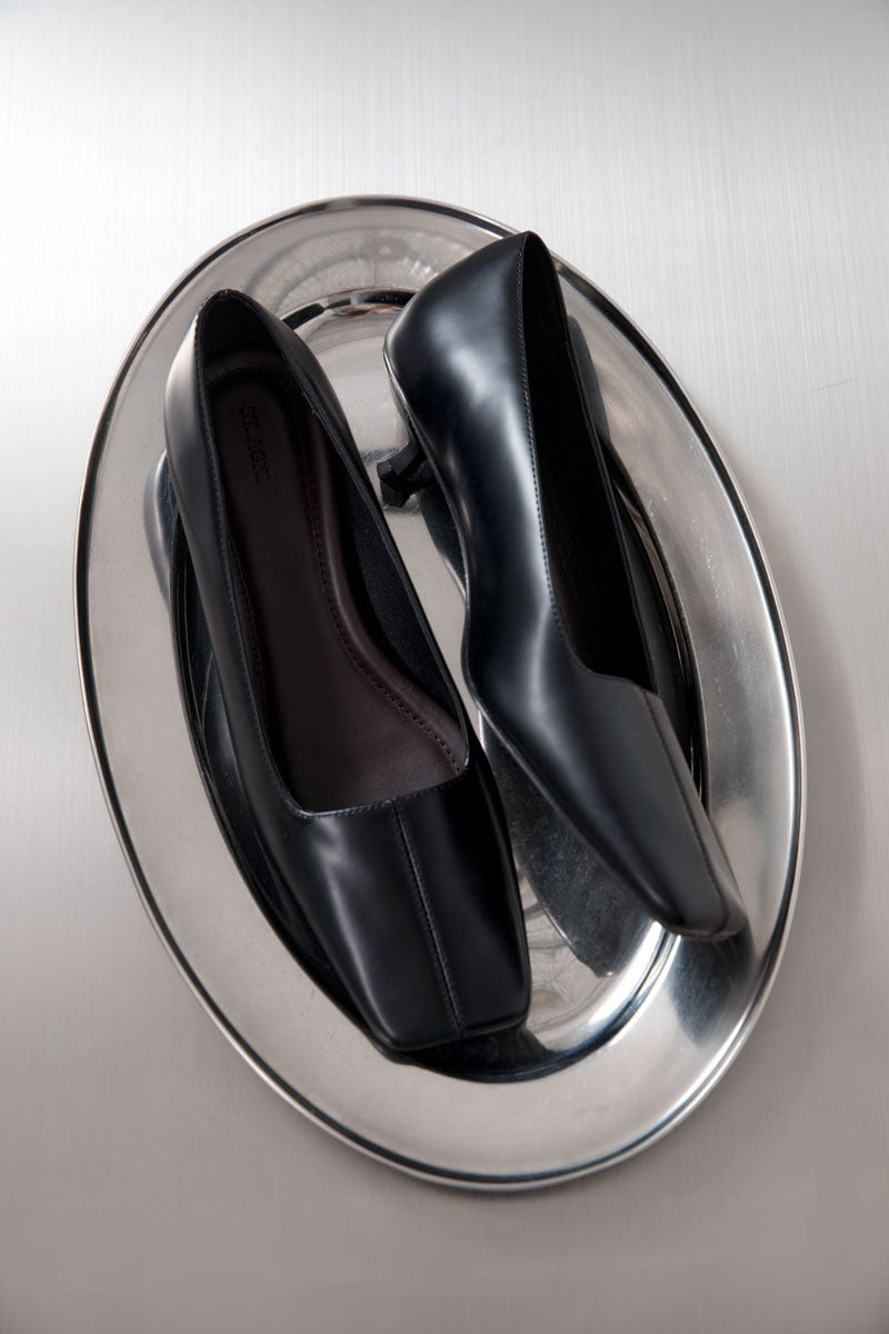 Square Toe Pump - Black - 3