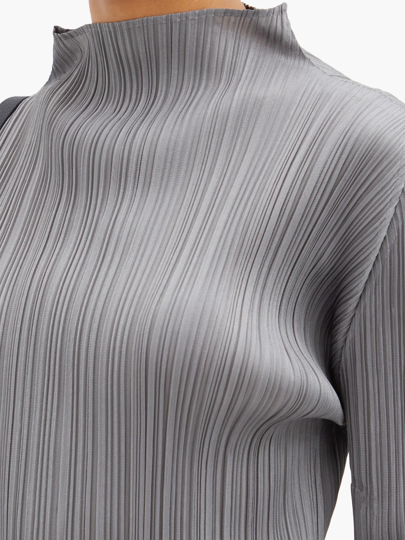 High-neck technical-pleated top - 3