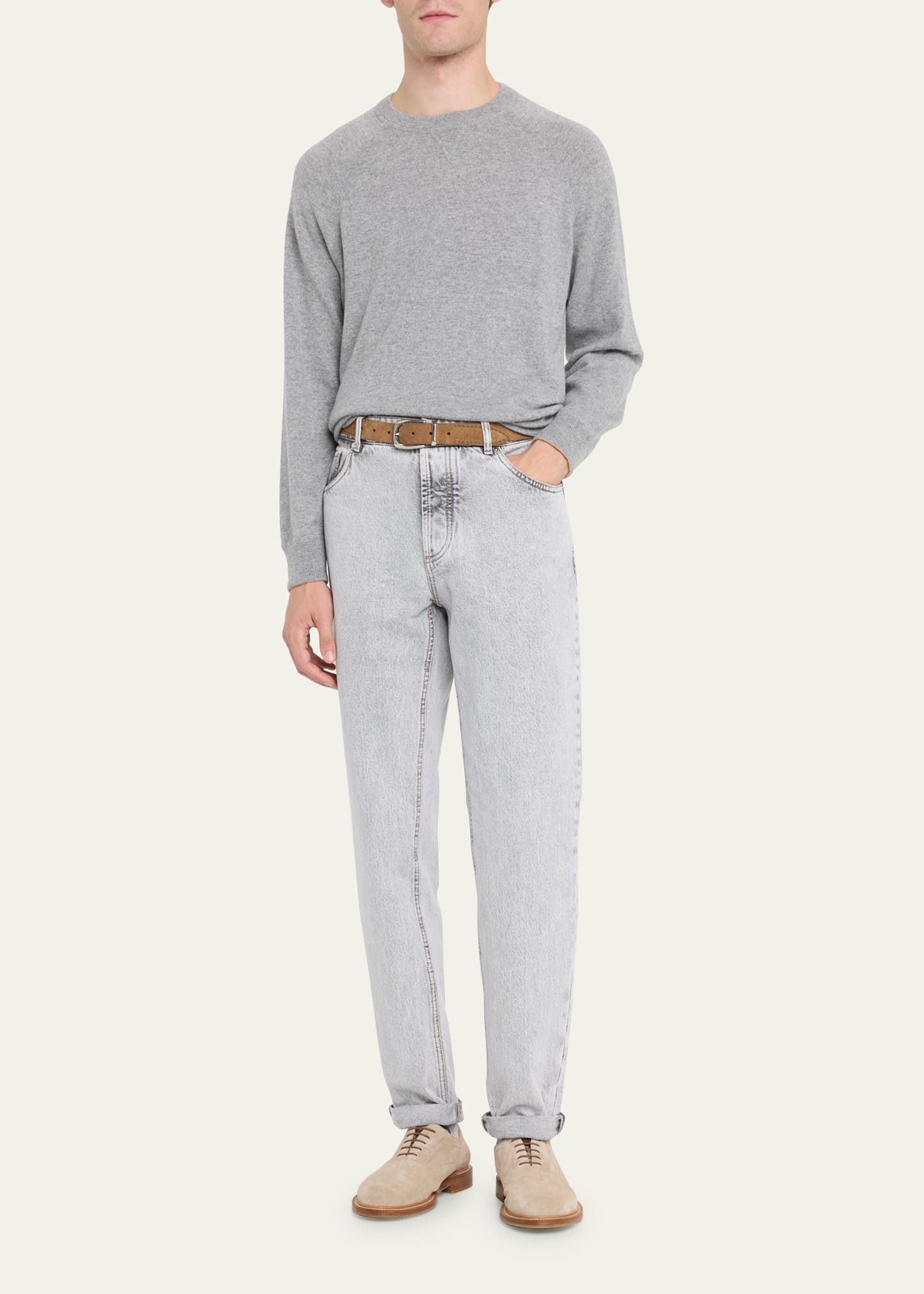 Men's Cashmere Raglan Crewneck Sweater - 2
