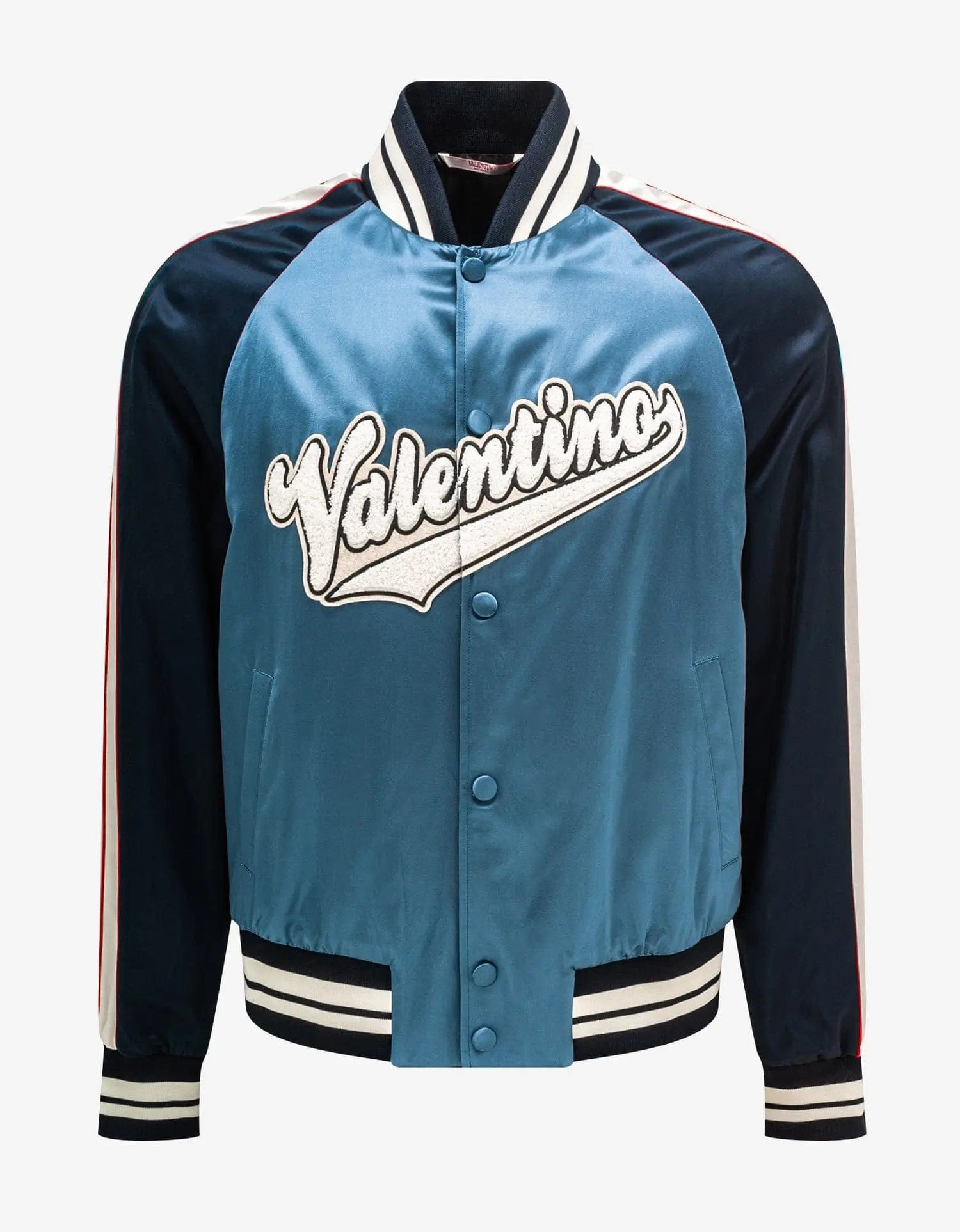 Valentino Blue Valentino Logo Patch Souvenir Jacket - 1