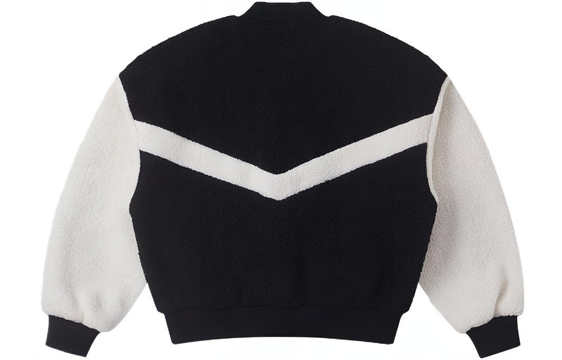 Converse (WMNS) Converse Sherpa Varsity Jacket 'Black White' 10025206-A01 outlook