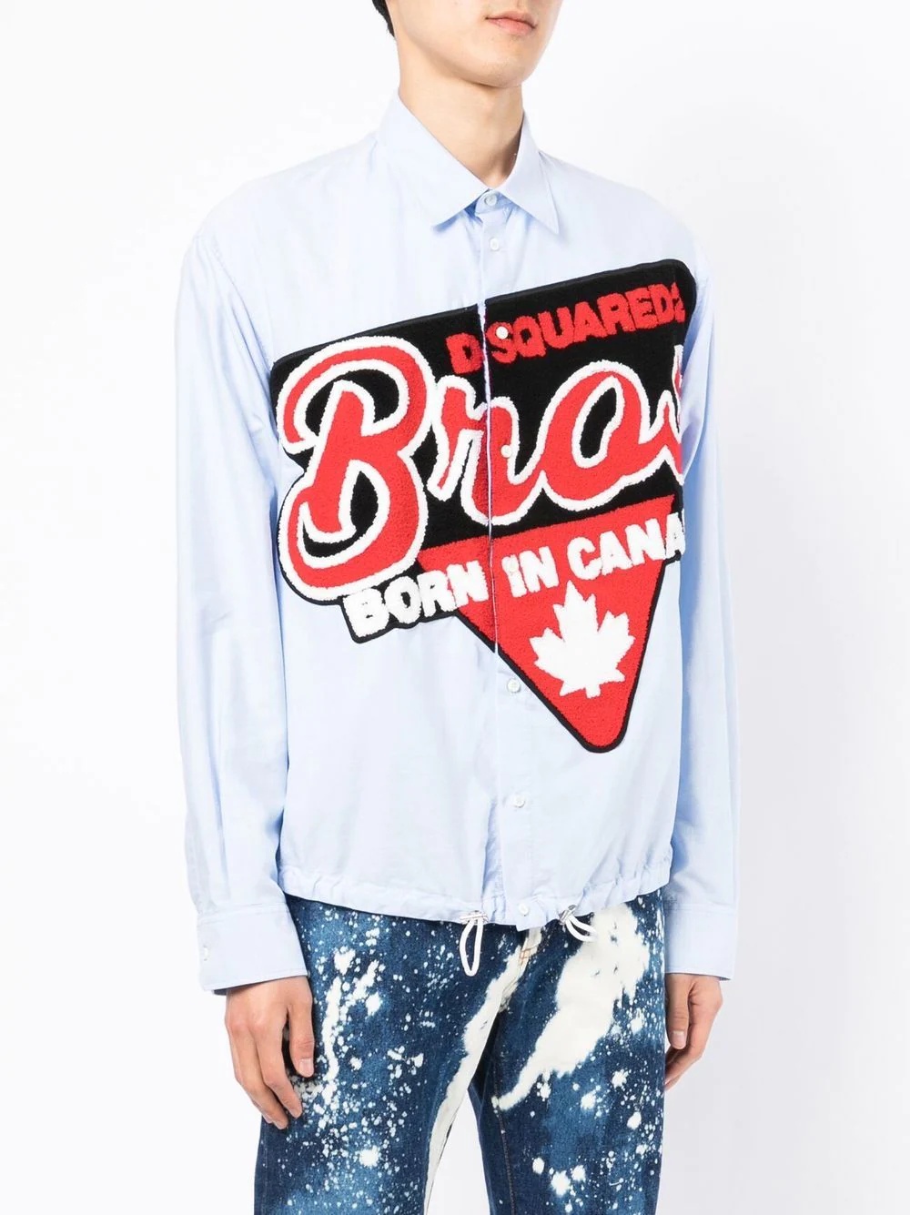 logo-patch long-sleeve shirt - 3