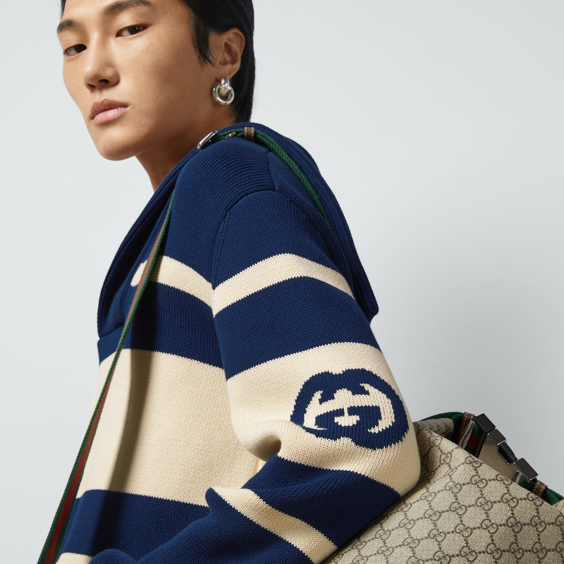 Knit cotton sweater with Interlocking G 3