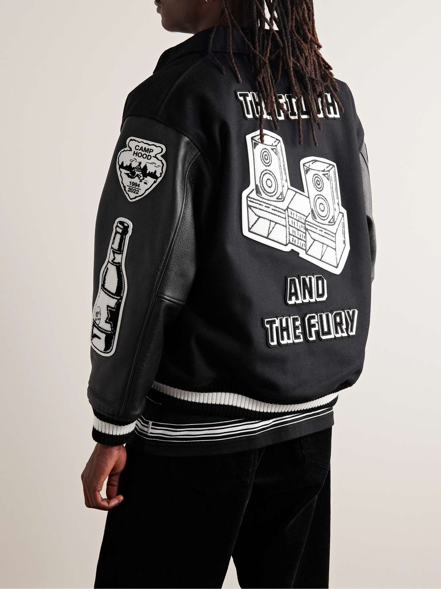 Stadium Appliquéd Wool-Blend and Leather Varsity Jacket - 5