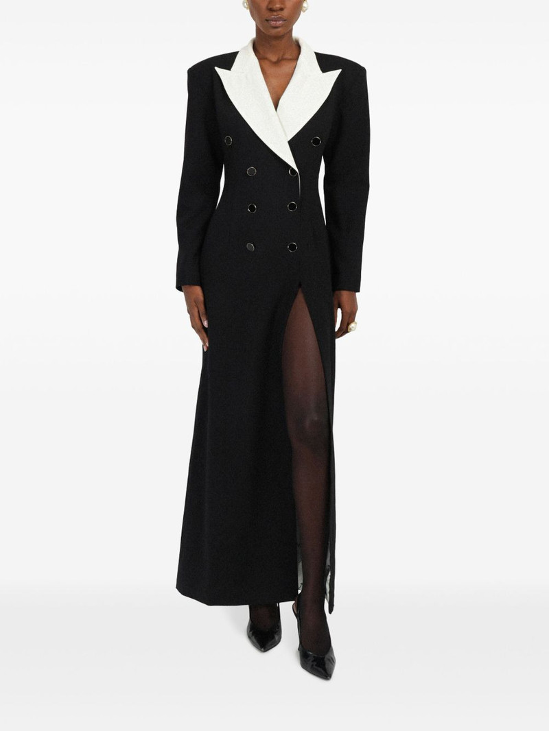 contrasting-collar tuxedo maxi dress 6