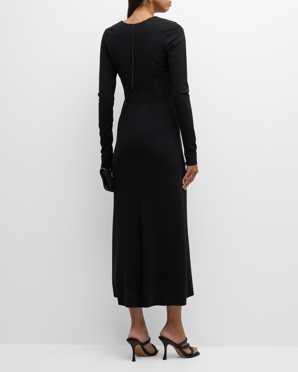 Soft Shape Long-Sleeve A-Line Midi Dress - 6