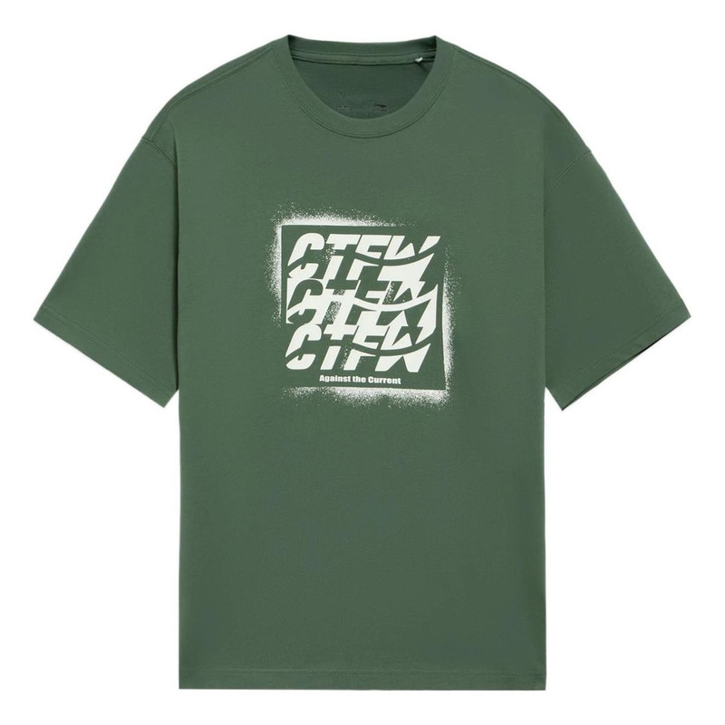 Li-Ning Counterflow Graphic T-shirt 'Green White' AHSS587-4 - 1
