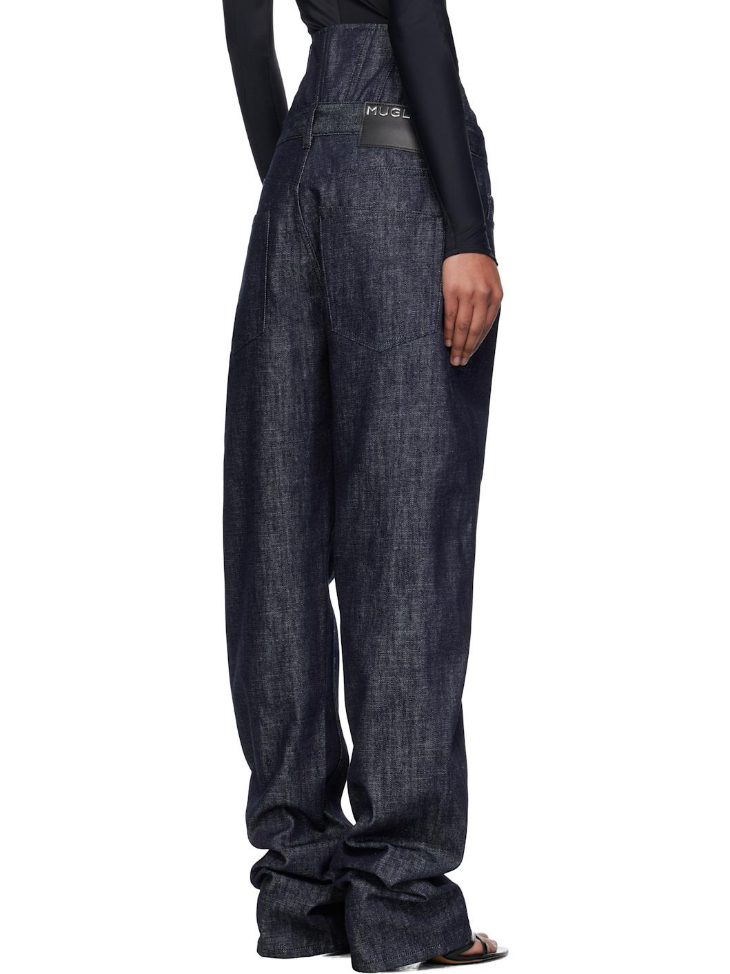 Blue High-Waisted Corset Jeans - 3