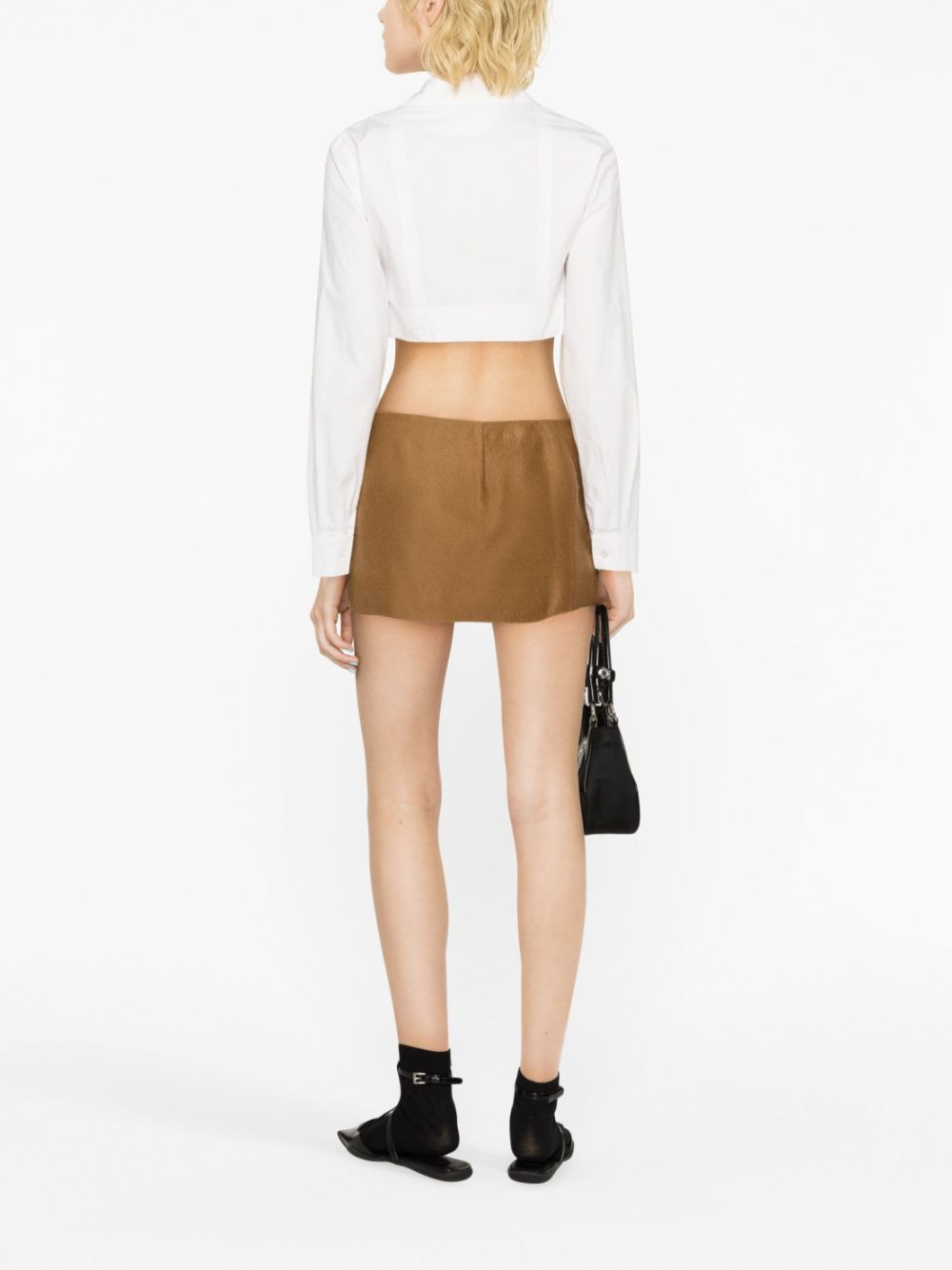 Prada Women Wraparound Cashmere Miniskirt - 3