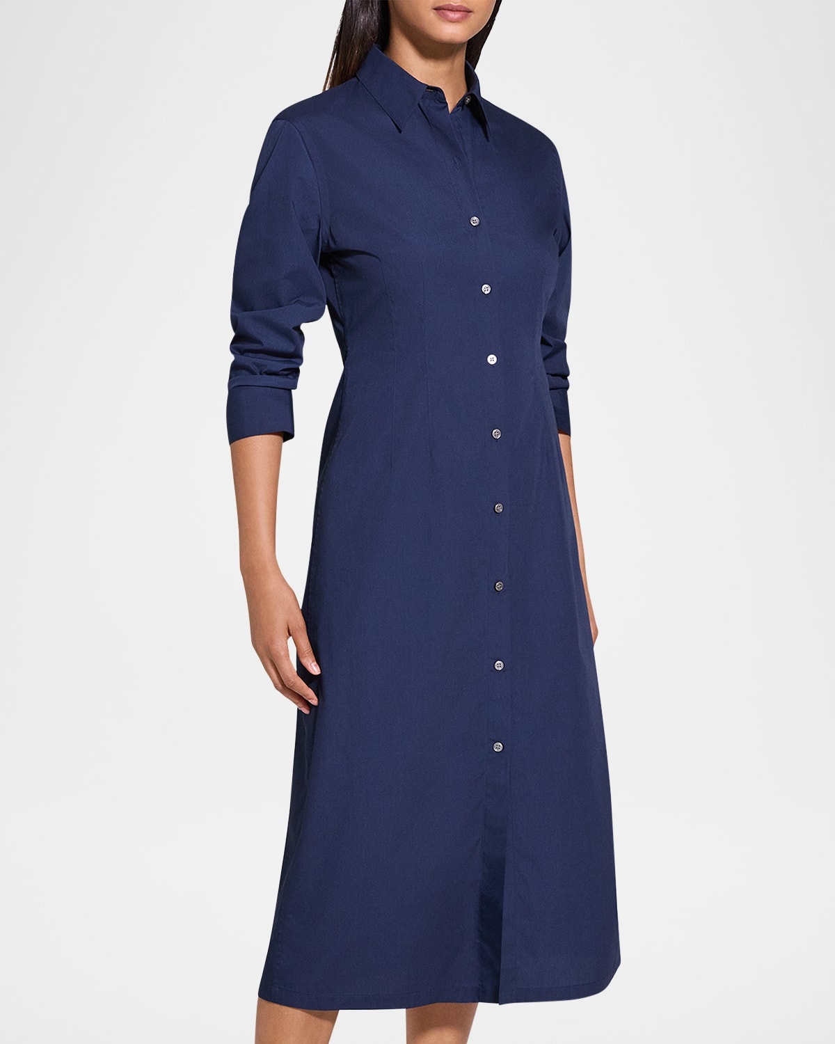 Fixed-Sleeve Poplin Shirtdress - 4