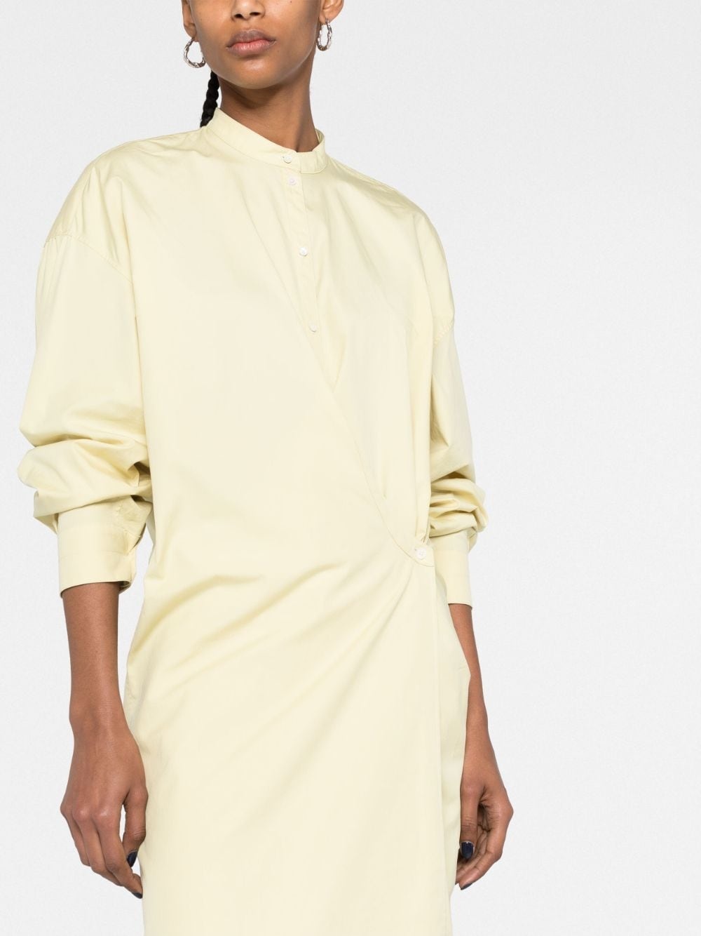 officer-collar wrap shirtdress - 5