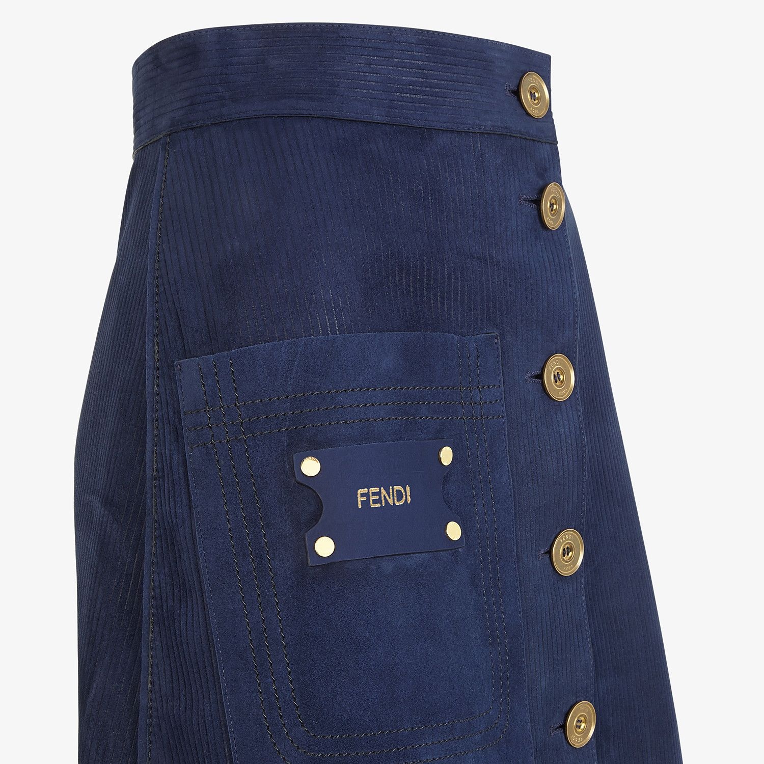 Blue suede skirt - 3