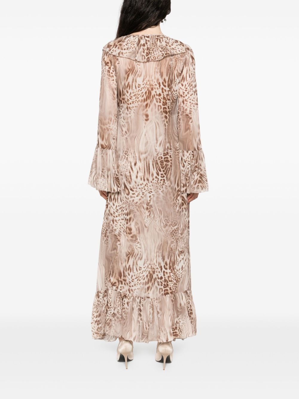 printed chiffon maxi dress - 4