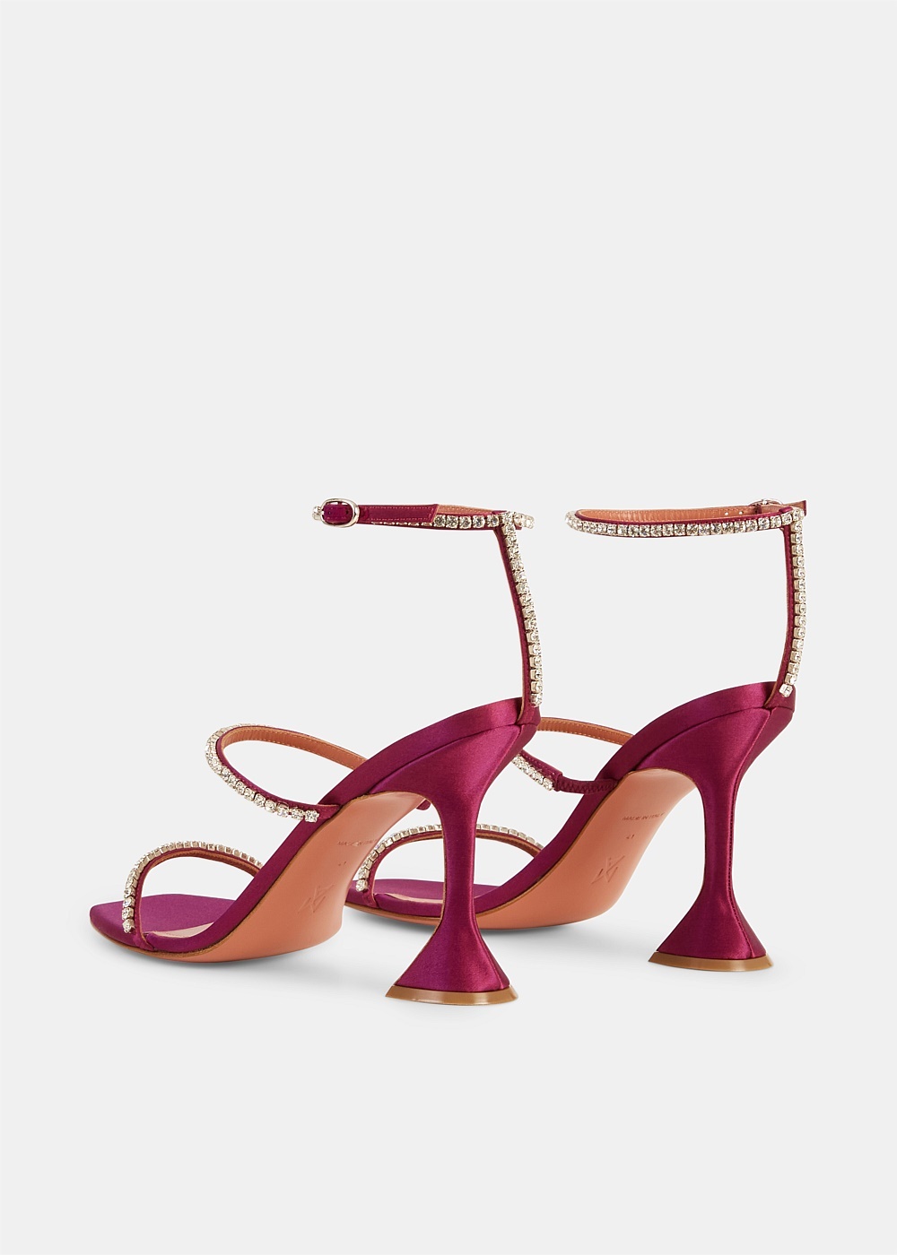 Magenta Gilda Crystal Embellished Satin Sandals - 3