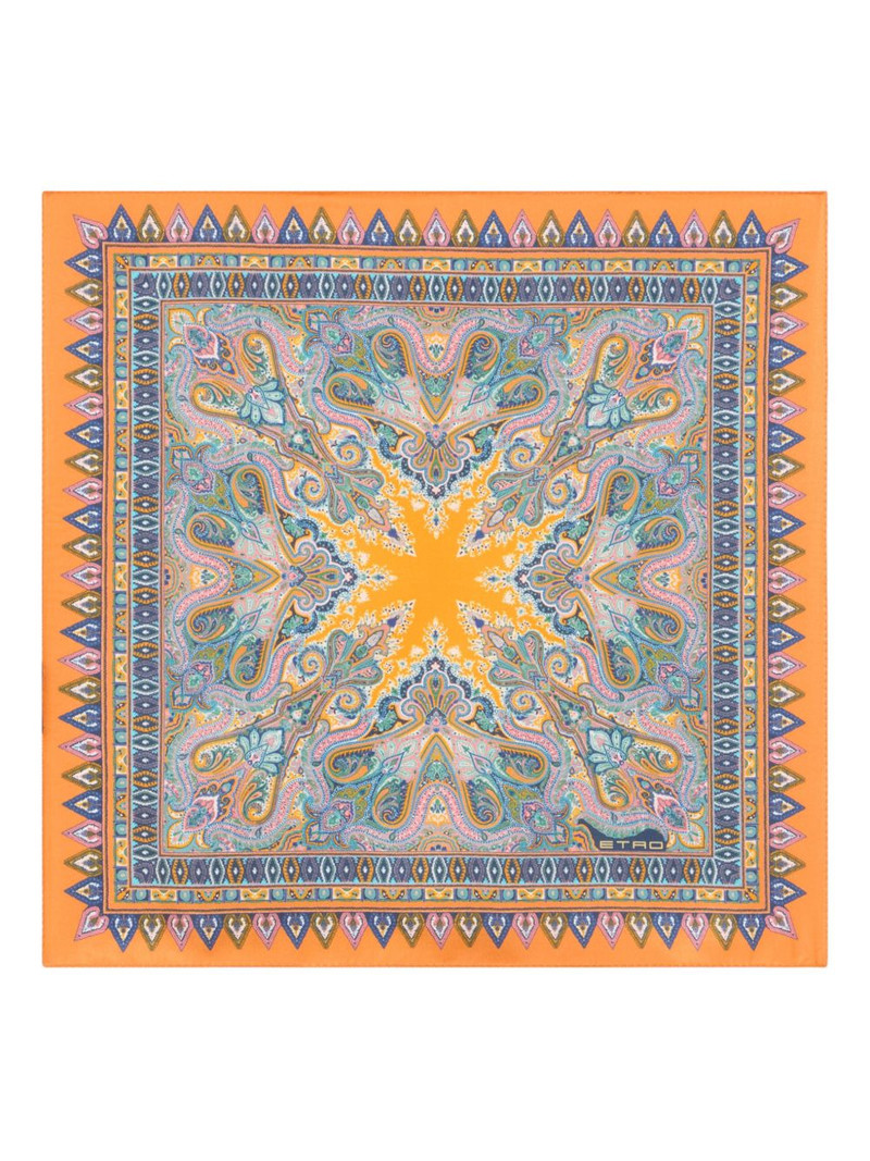 floral paisley silk pocket square 1