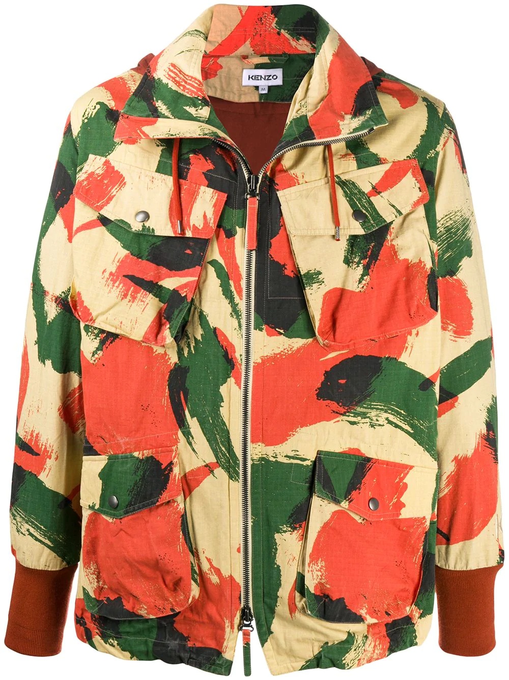 camouflage print hooded jacket - 1