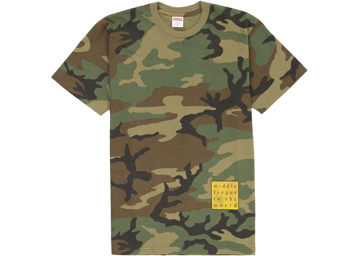 Supreme Middle Finger to the World Tee Woodland Camo - 1