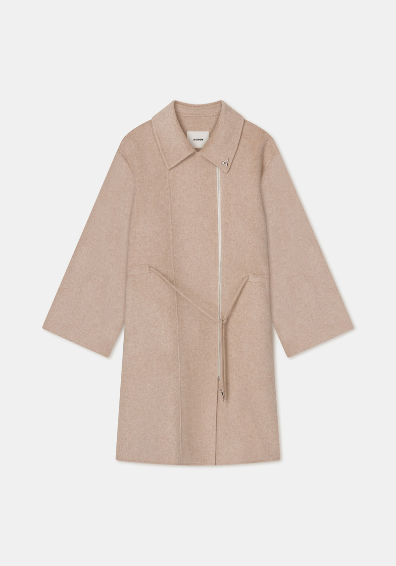 NORMAN Wool zip-up long coat 1