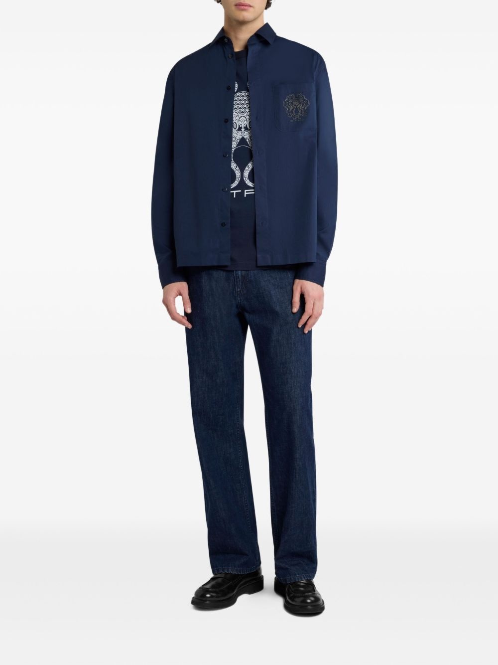 logo-embroidered shirt - 2