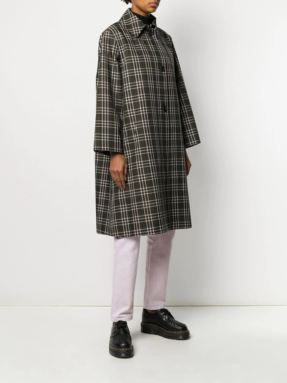 Isabella check technical coat - 3