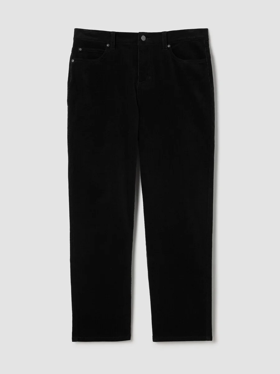Organic Cotton Stretch Corduroy Straight Pant - 1