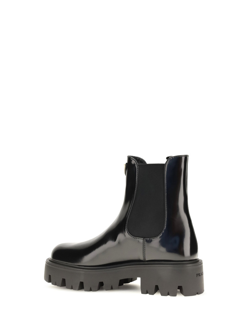 Prada Brushed Leather Chelsea Boots — Black 3