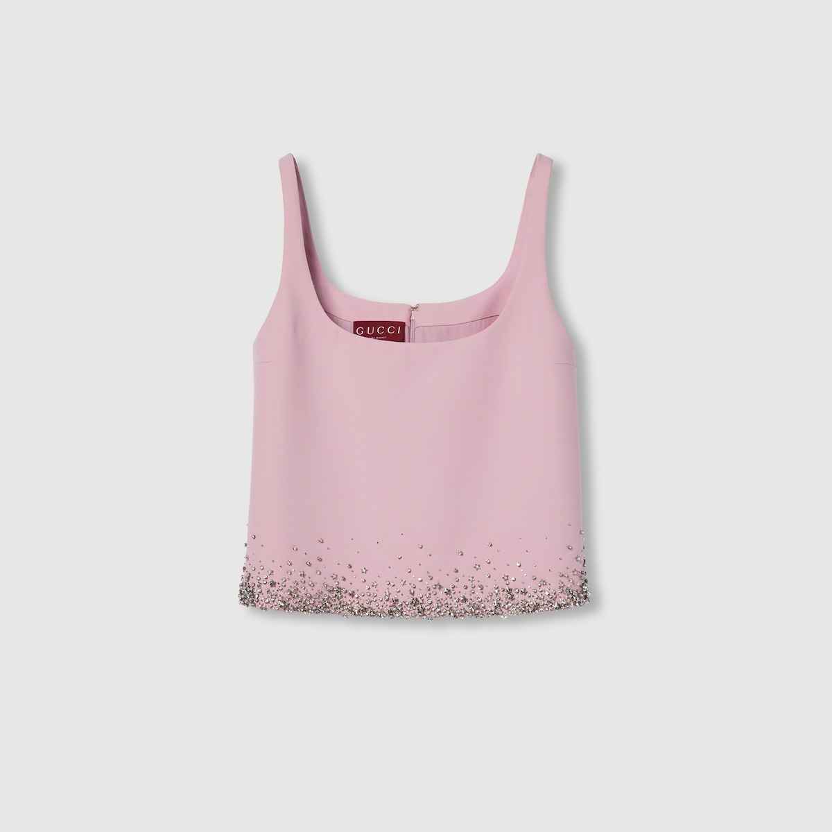 Embroidered wool silk crêpe top - 1