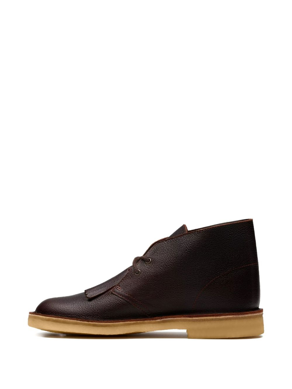 leather grain tweed boots - 4