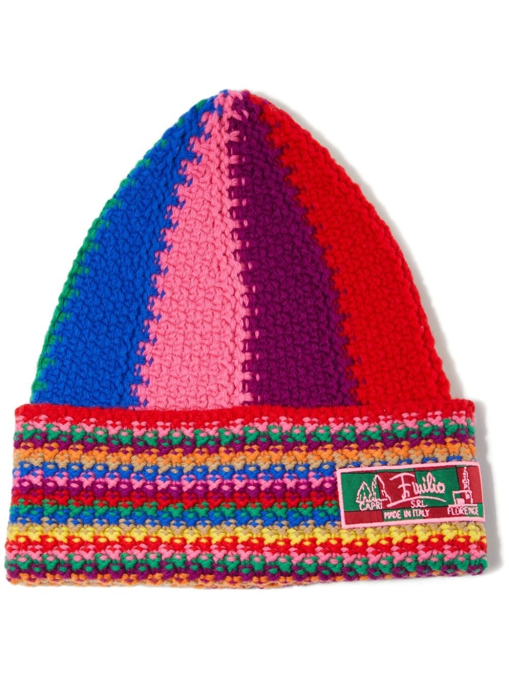 colourblock wool beanie hat - 1