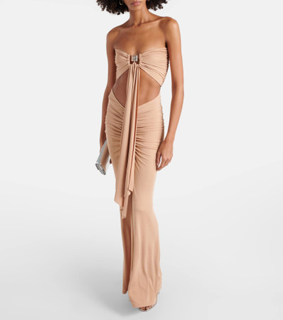 CHRISTOPHER ESBER Ring-detail ruched cutout maxi dress outlook