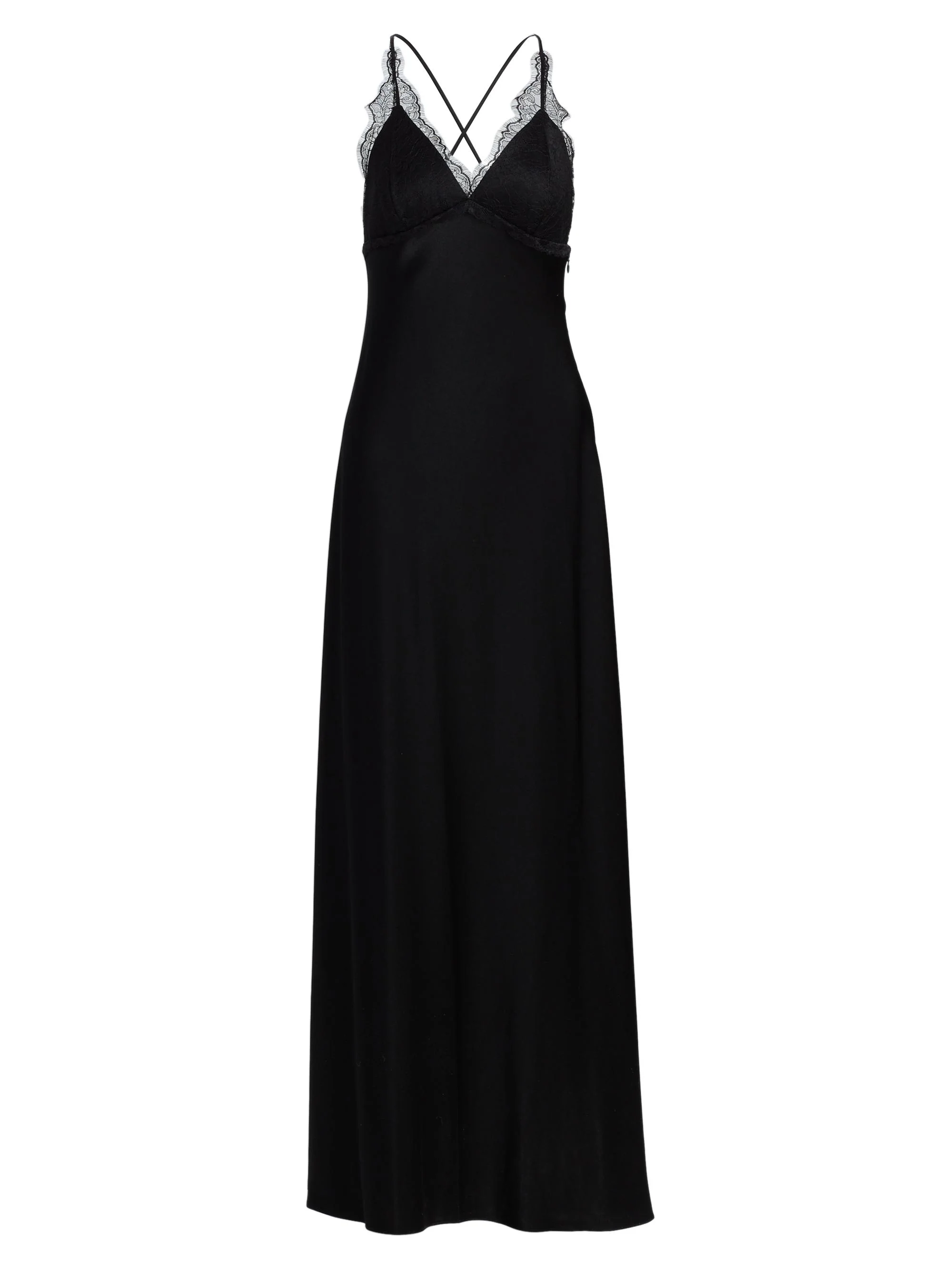 Women's Evin Floral Lace & Satin Maxi Dress - Black - 1