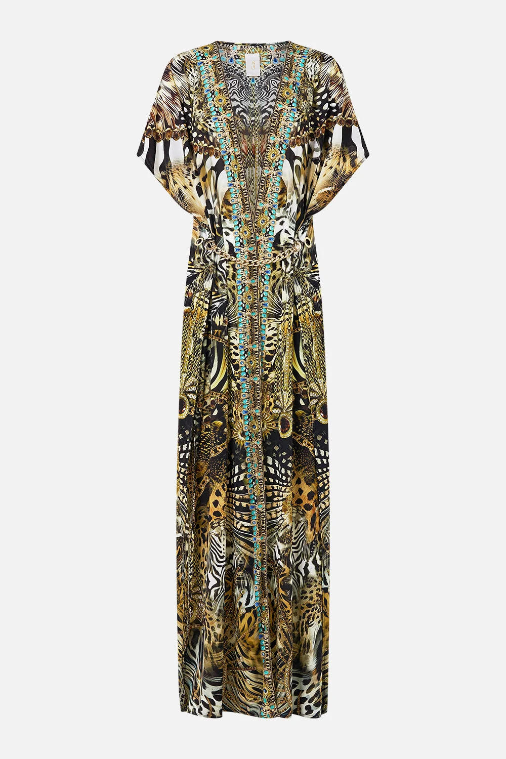 FRONT SPLIT BEACH MAXI DRESS WITH CHAIN - 1