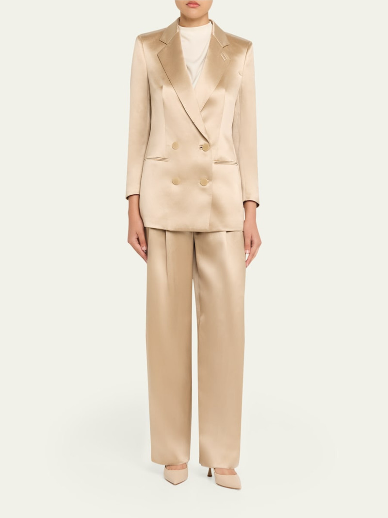GIORGIO ARMANI Satin Double-Breasted Blazer Jacket outlook